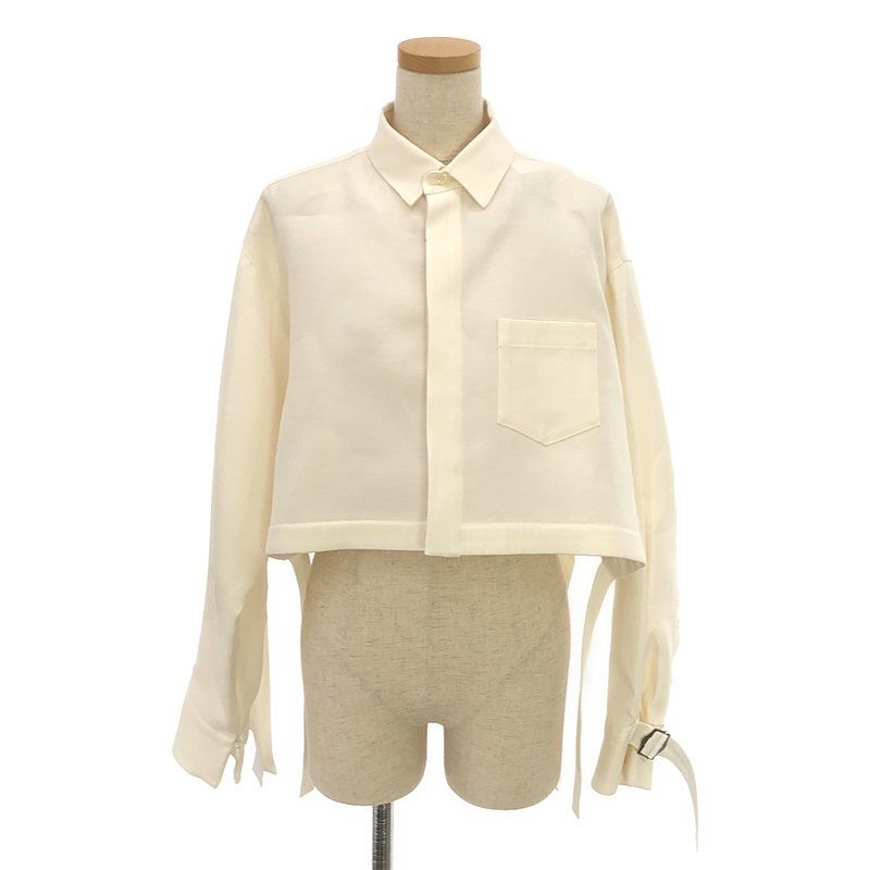 sacai - 【新品】  sacai / サカイ | double face silk cotton shirt ダブルフェイスシャツ | 2 | アイボリー | レディース 新品】 sacai / サカイ | double face silk cotton shirt ダブル