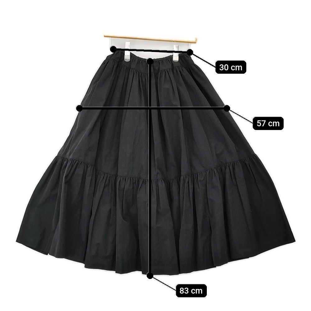 mina perhonen moment ティアードスカート 38 定価77000円 ada5425 ロング 25AW ブラック レディース ミナペルホネン 5-0930G♪ SIROKUMA-CORPORATION_COM