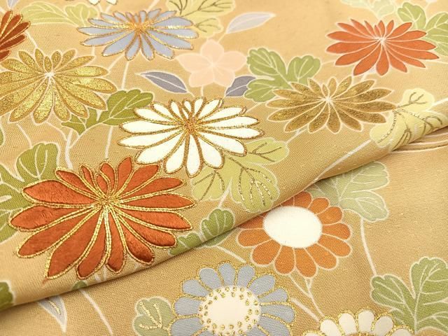 平和屋着物○創業460年・千總 訪問着 駒刺繍 草花文 金彩 高島屋扱い