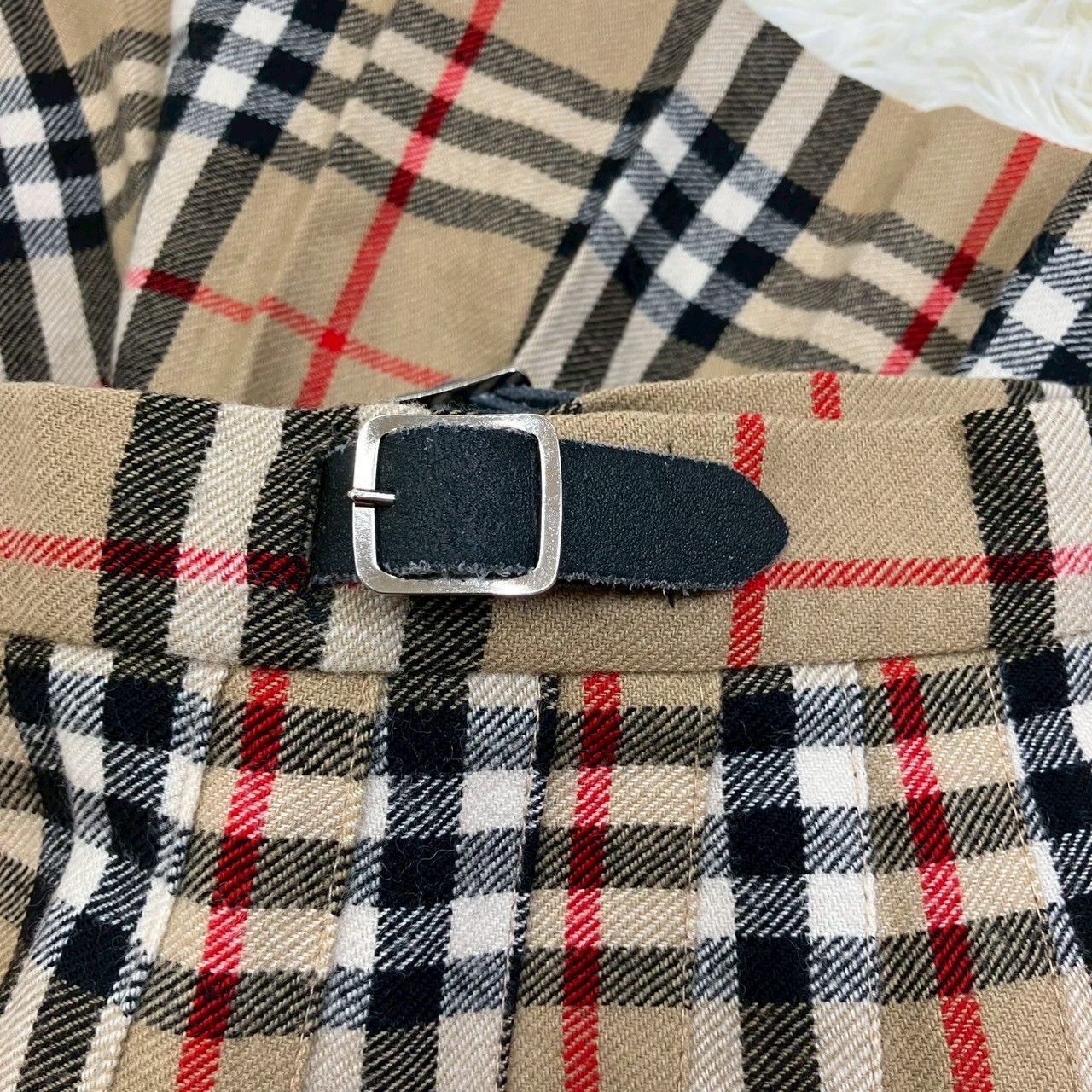 バーバリー　ミニスカート　巻きスカート　プリーツ　ノバチェック バーバリーブルーレーベル ノバチェック プリーツ 巻きスカート ミニ