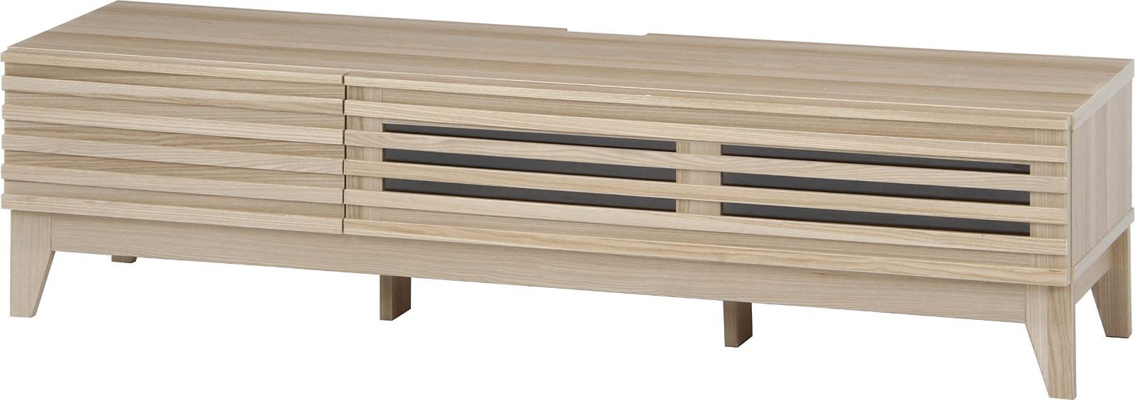 在庫処分 木目調 ナチュラル 幅150×奥行42×高さ38.5cm ローボード 50型対応 引出収納 テレビボード ライン テレビ台 98663 不二貿易