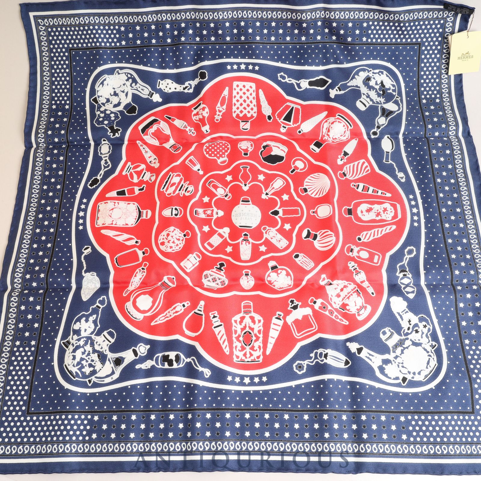 HERMES エルメス スカーフ CARRES55 カレ55 Les Flacons Bandana 香水 