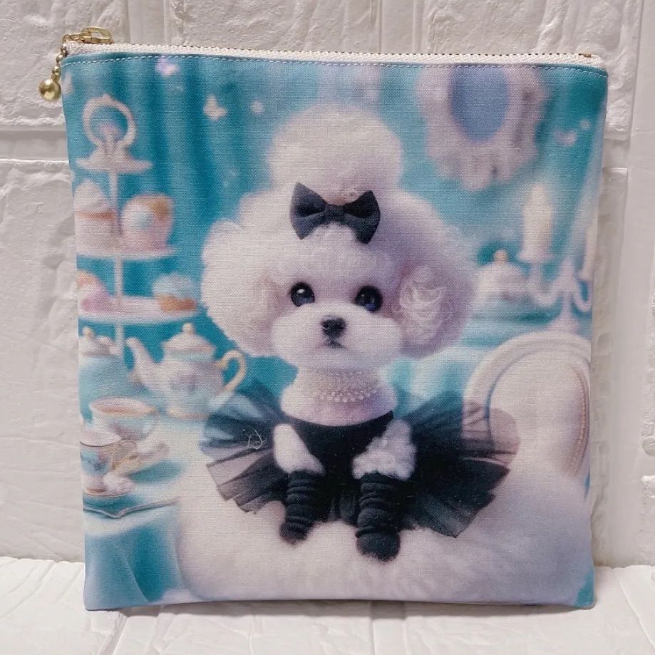 フラットポーチ ファスナーポーチ ハンドメイド 両面パネル おしゃれな