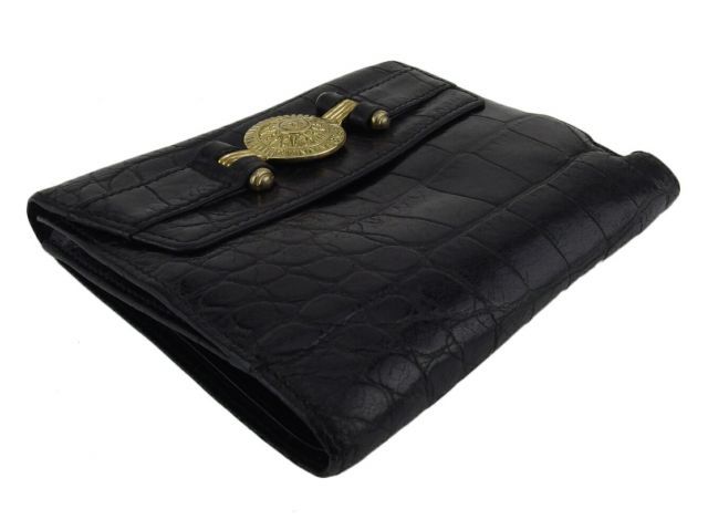 ⭐️新品未使用⭐️　ジャンニヴェルサーチェ　二つ折り財布　クロコ型押し　サンバースト ⭐️新品未使用⭐️ ジャンニヴェルサーチェ 二つ折り財布