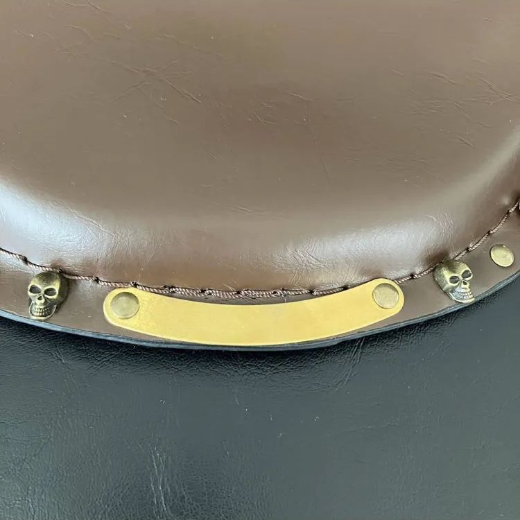 ソロシート 茶色 スカル2個 スプリング ステー 4点セット ハーレー  