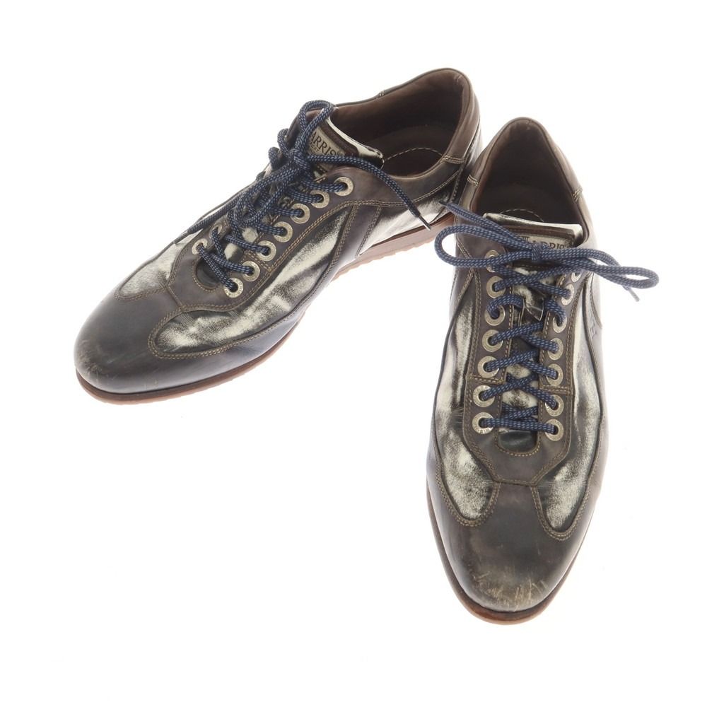 【中古】ハリス Harriss レザー スニーカー ネイビー系xホワイト系【サイズ7.5】【メンズ】