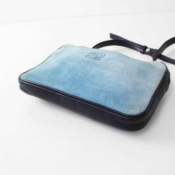 LOEWE ロエベ スエード ショルダーバッグ ブルー LOEWE ロエベ スエード レザー ショルダーバッグ/ブルー ネイビー