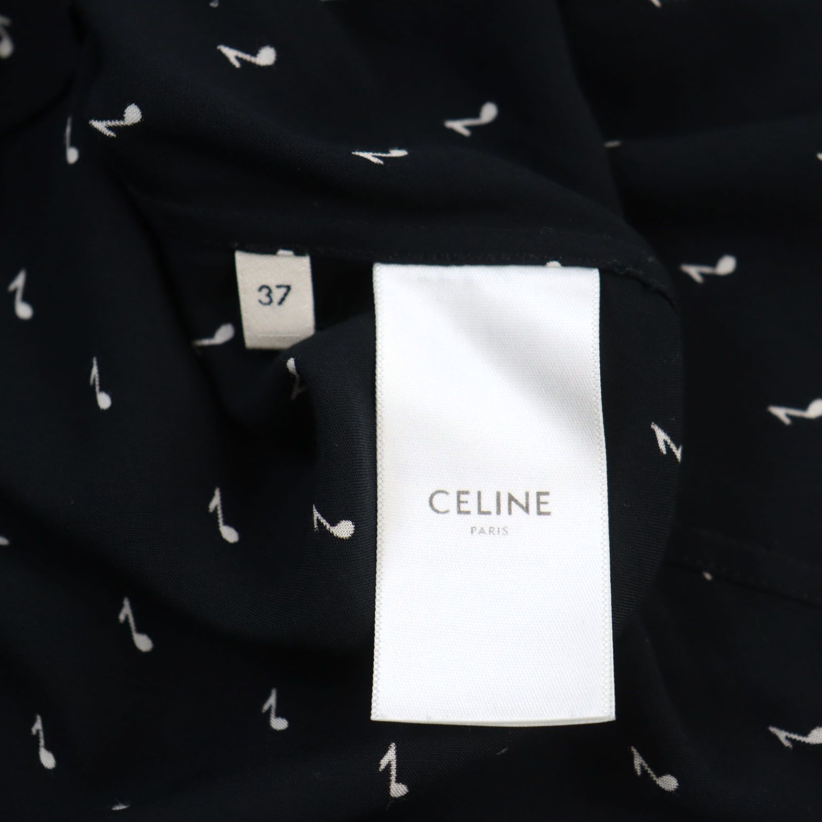 【新品未使用】　CELINE 半袖シャツ CELINE 美品○CELINE セリーヌ 2C036736D エディ期 音符柄