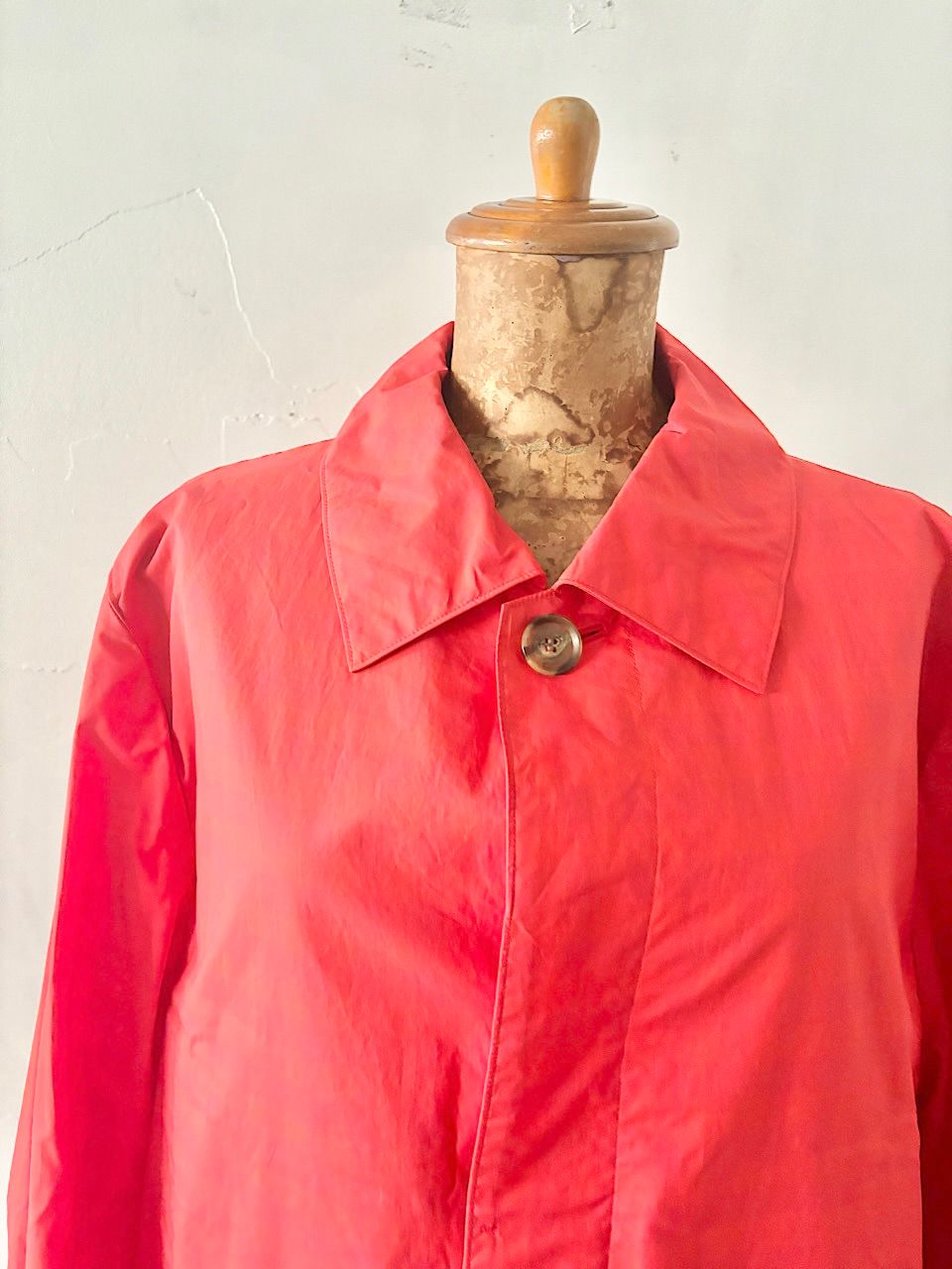 オールドマンズテーラー 赤 チェック 比翼 ナイロンコート サイズL  