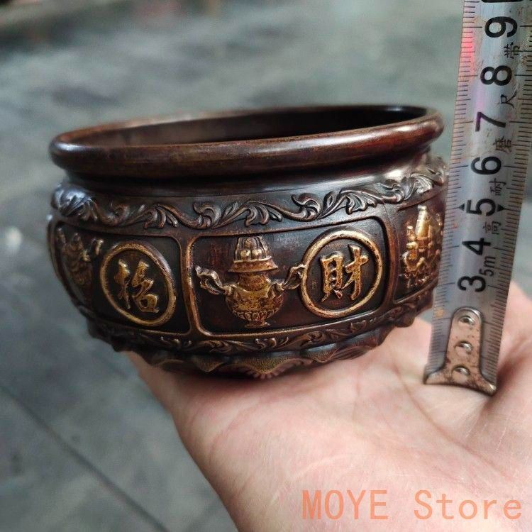 銅 香炉 有求必応灰皿 祥雲紋香炉 焼香炉 ショップ 工芸品 置物zw0829