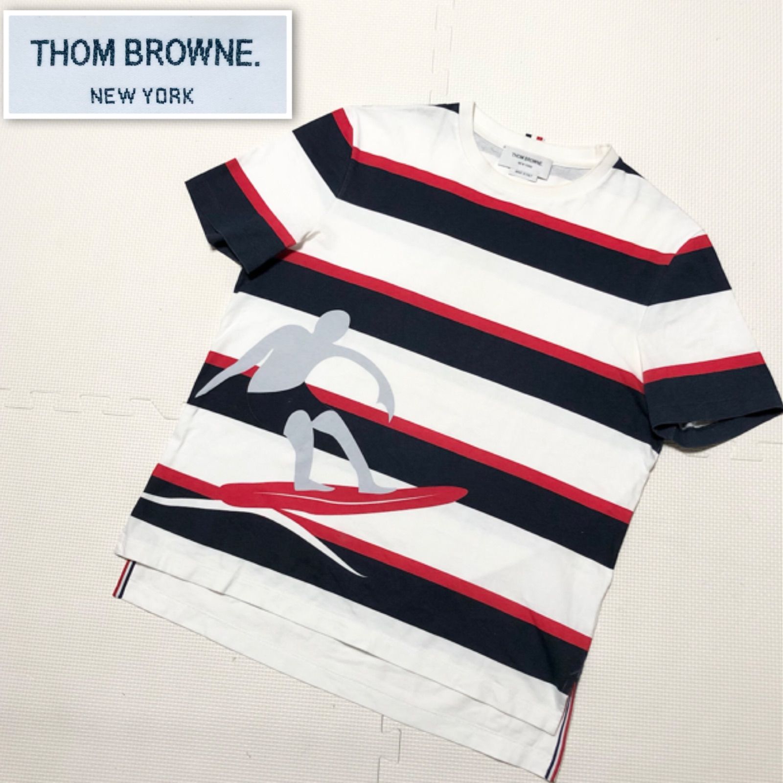 □良品□希少□THOM BROWNE トムブラウン トリコロール 半袖Tシャツ 