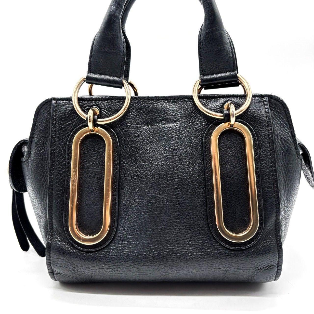 ✨良品✨ Chloe クロエ ハンドバッグ レザー 革 ブラック 黒色