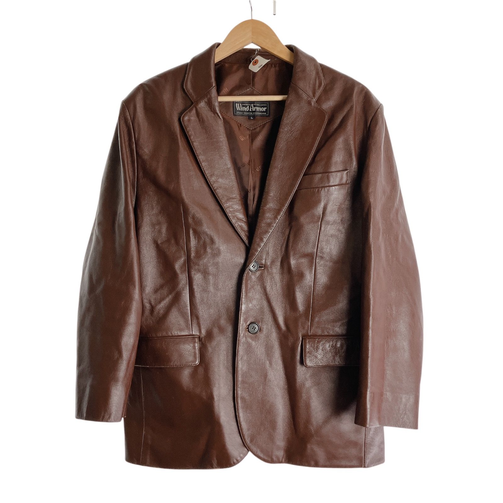 WIND ARMOR ブラウン レザー ジャケット L Wind Armor レザージャケット Lサイズ ダークブラウン