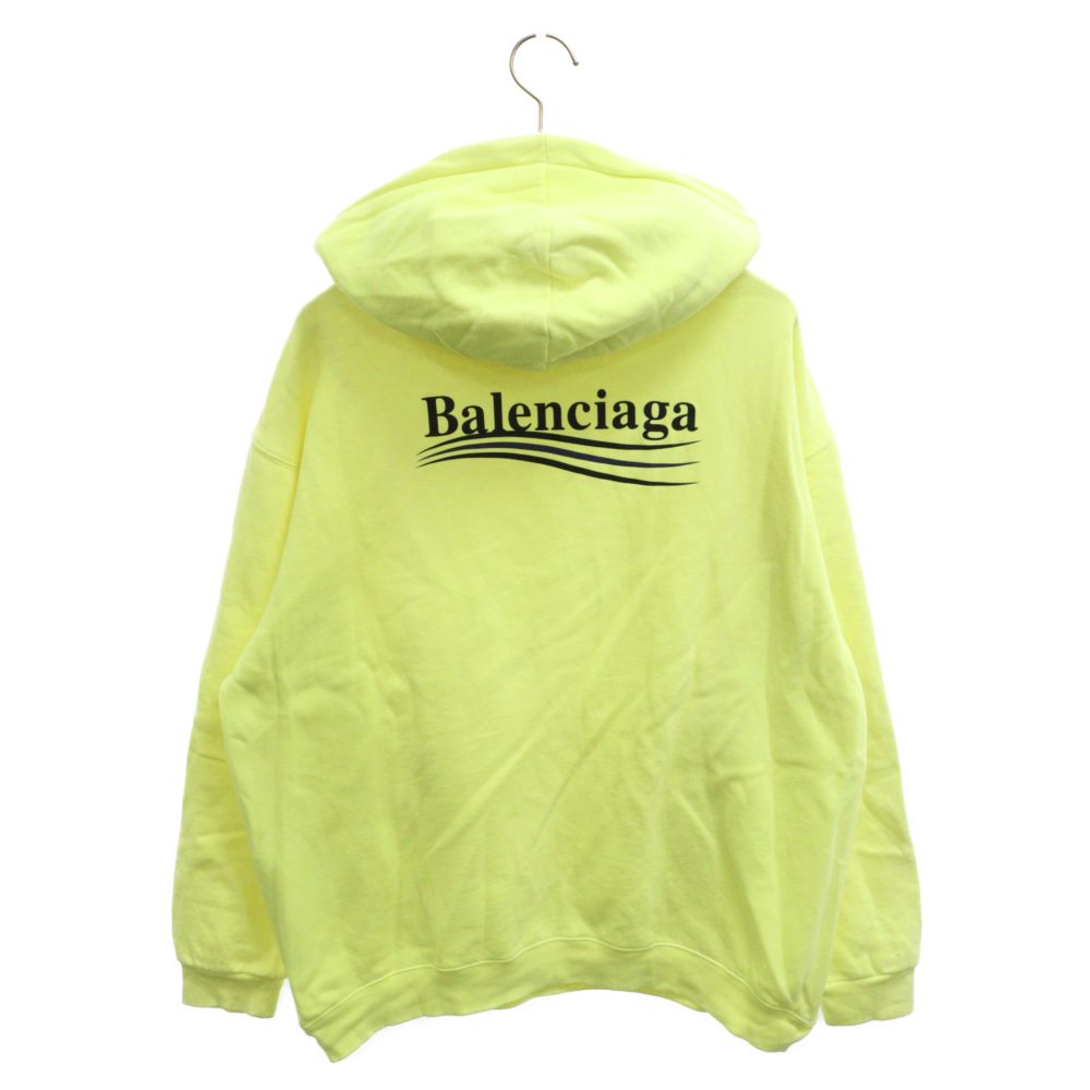 BALENCIAGA (バレンシアガ) キャンペーンロゴプリントプルオーバーパーカー 600583 TJVD4 イエロー