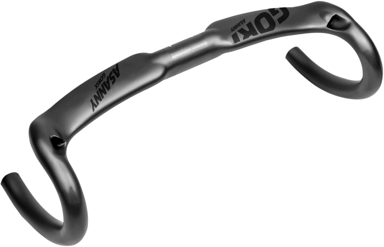GORIX ゴリックス ハンドル 自転車 カーボン エアロハンドル カーボンハンドル エアロ ドロップハンドル ASANNY 炭素繊維 ロードバイク 31.8mm 軽量 自転車 ハンドルバー 艶消しマット ハンドル交換 380mm
