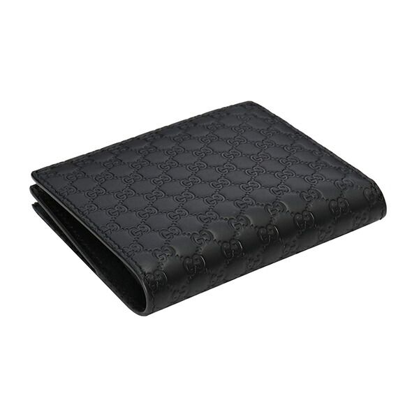新品 グッチ GUCCI 2つ折り財布 マイクロ グッチシマ ブラック 黒