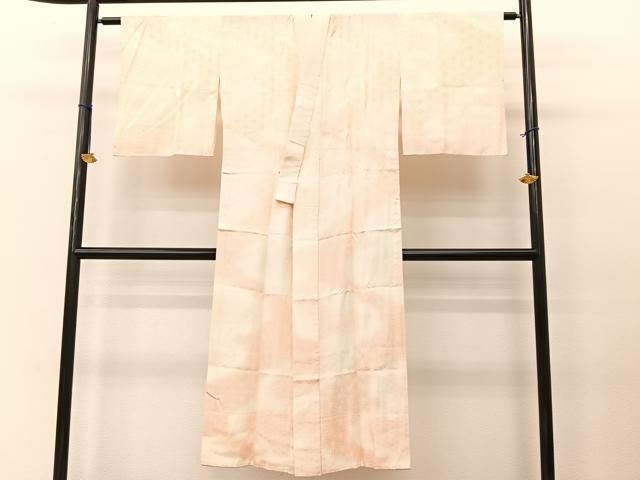 平和屋-こころ店□長襦袢 無双仕立て 麻の葉地紋 正絹 逸品 未使用 3kk1729