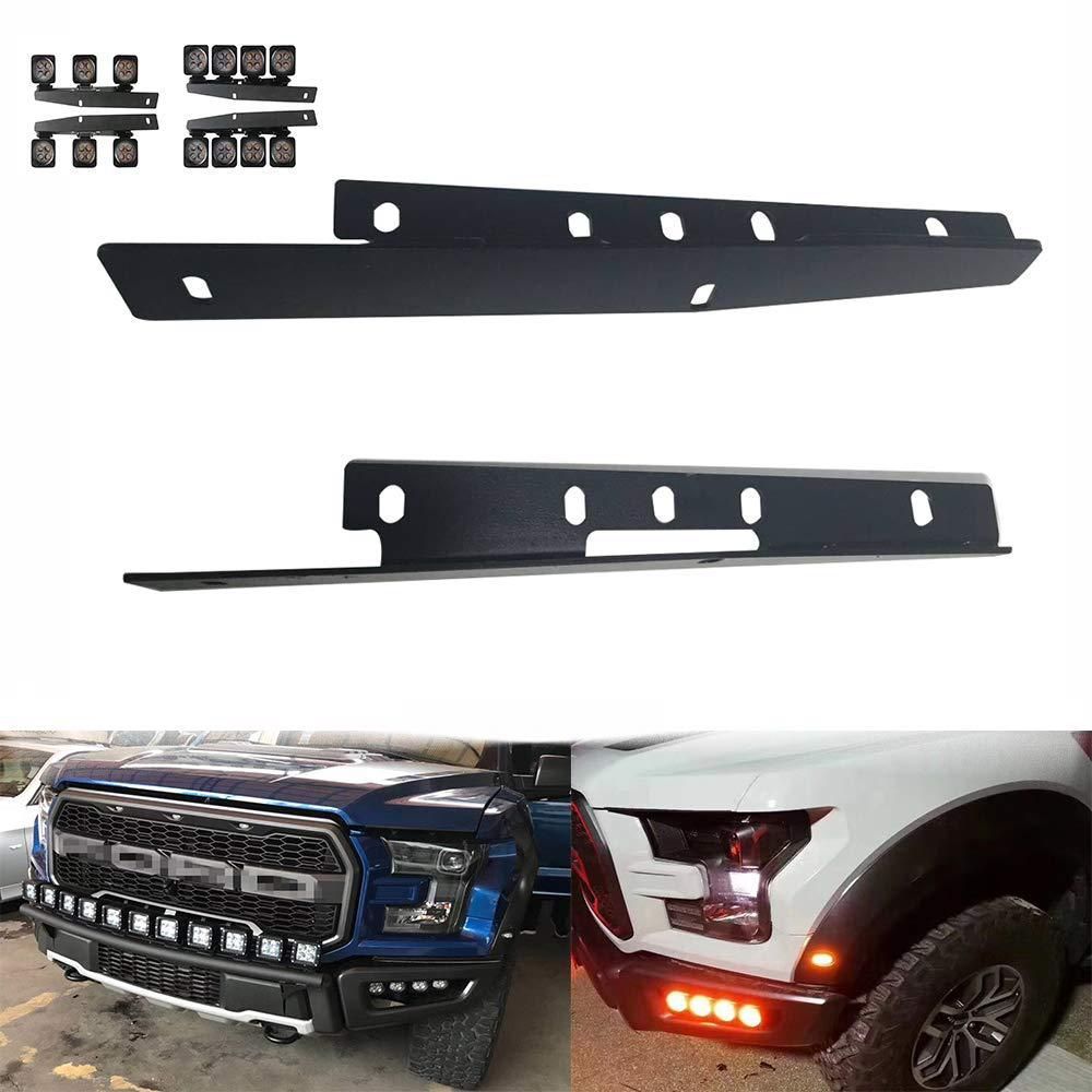 17-18年式対応 フォード F-150 ラプター LEDライトバー取付用ブラケットセット アルミ製 ブラック