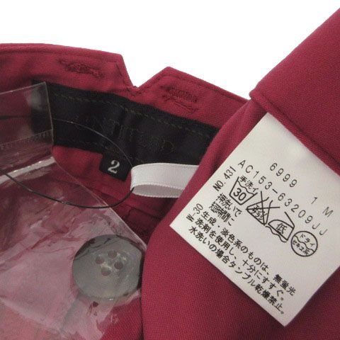 アンタイトル UNTITLED パンツ ジョガーパンツ タック 裾ゴム ストレッチ コットン混 ピンク系 ピンクパープル 2