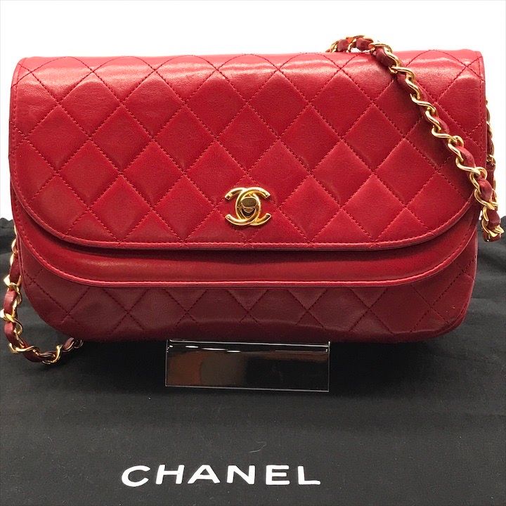 良品 CHANEL シャネル ココマーク マトラッセ ターンロック Wフラップ