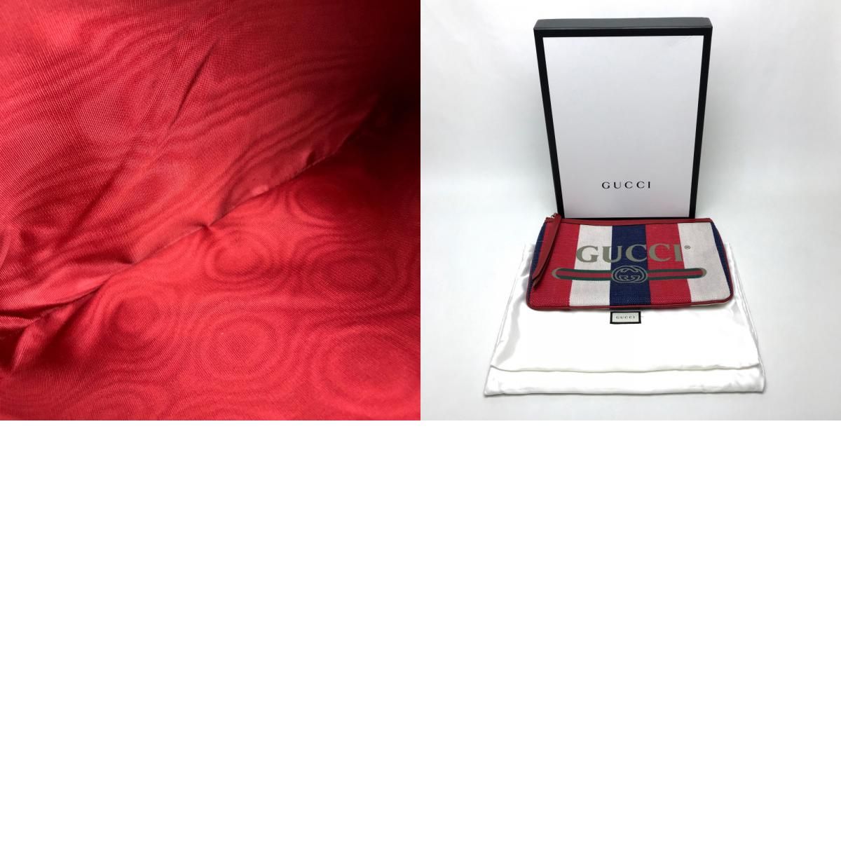 GUCCI グッチ クラッチバッグ バイアデラ シルヴィ ストライプ 524788