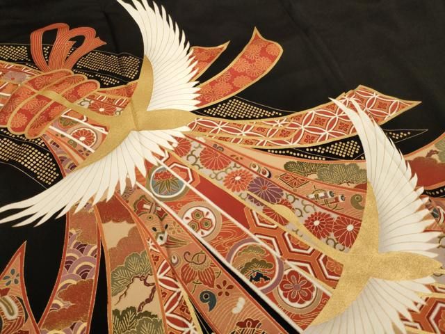 D666 黒留袖　華文　狩猟文　金彩　正絹　着物　袷　極美品 D666 黒留袖 華文 狩猟文 金彩 正絹 着物 袷 極美品 平和屋着物