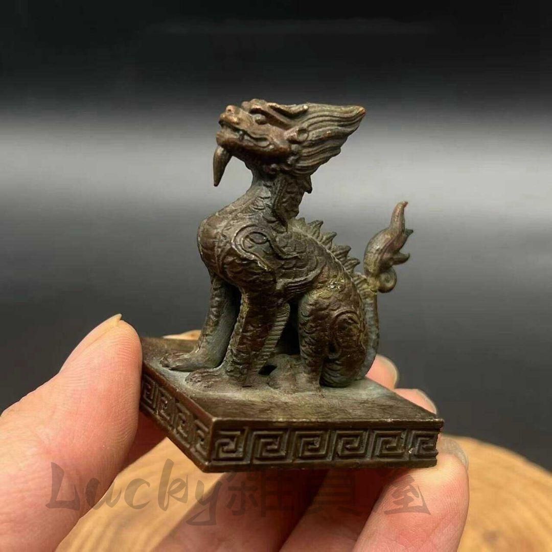 銅器 瑞獣印章 玉皇赦印 書道具 文房具 現代工芸品 美術品 置物