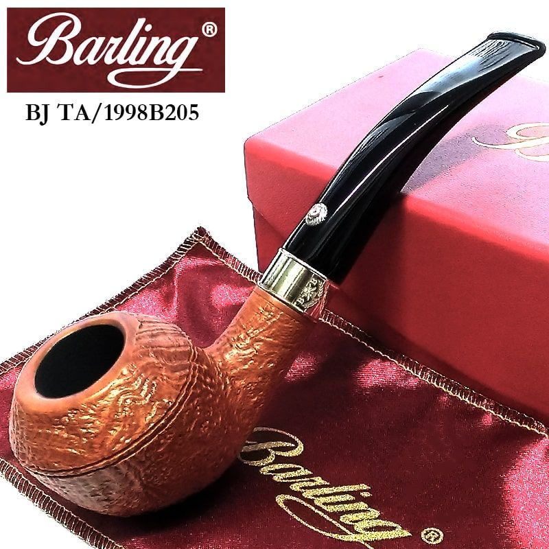 パイプ 喫煙具 純銀 バーリング ベンジャミン BJ TA 1819 天然木 Barling BENJAMIN サンドブラスト仕上げ 9mm ライトブラウン スターリングシルバー ライオン かっこいい 本体 たばこ メンズ おしゃれ ギフト プレゼント