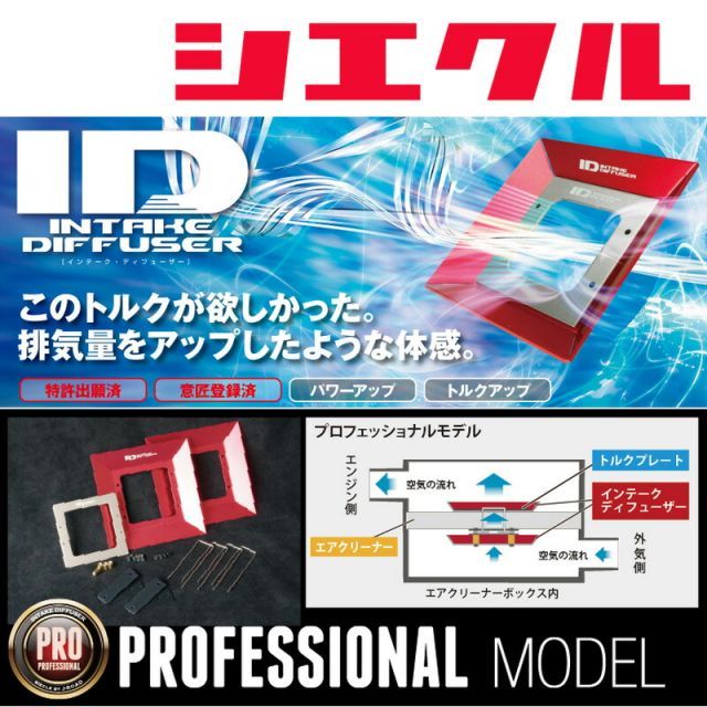 [シエクル_ID]GP6/7 インプレッサスポーツ(FB20_NA_H23/12ーH27/10)用プロフェッショナルインテークディフューザー(純正エアクリーナー用)[ID-PD]