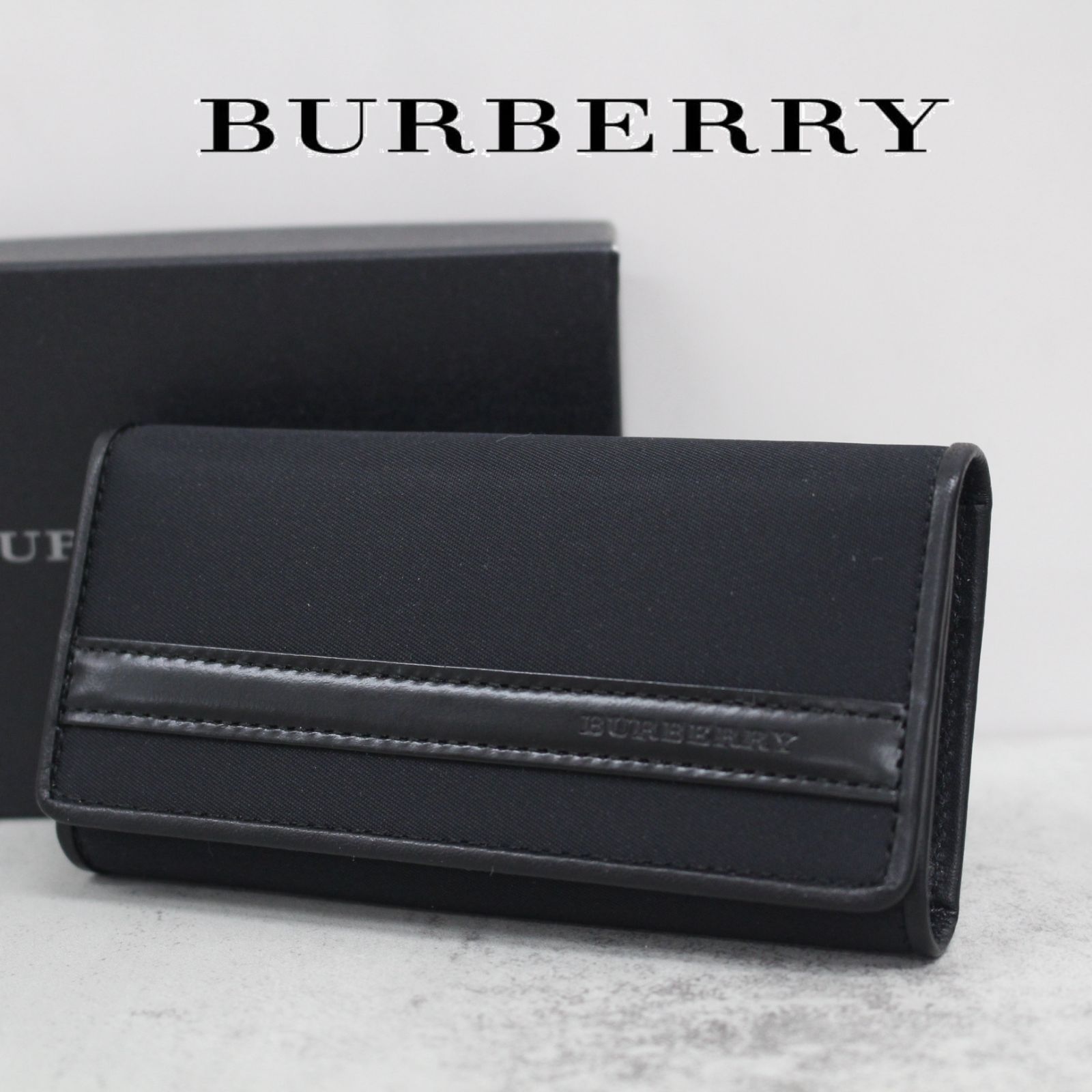 未使用品】BURBERRY/5連キーケース/黒/小銭入れ/ノバチェック 72h限定