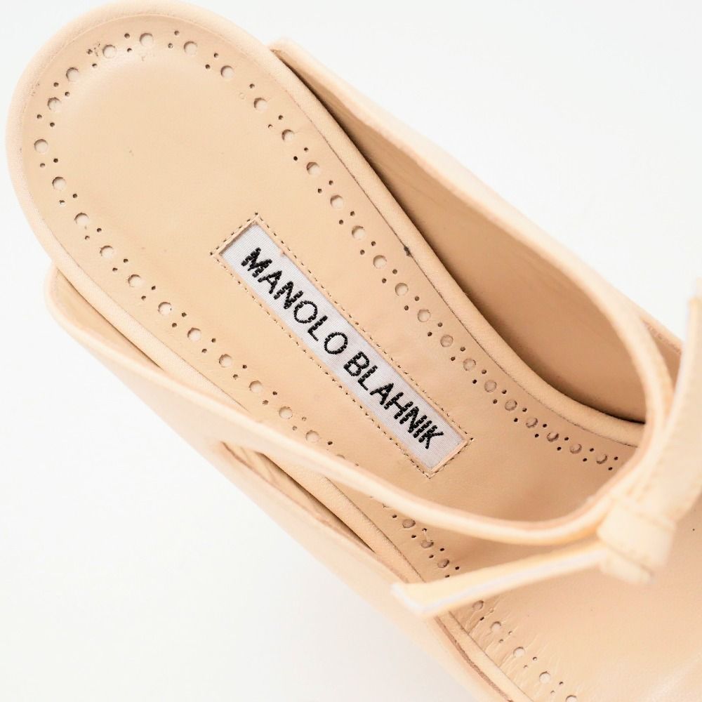 マノロブラニク オープントゥ パンプス MANOLO BLAHNIK マノロブラニク FIOCCHETTTI サンダル サイズ37