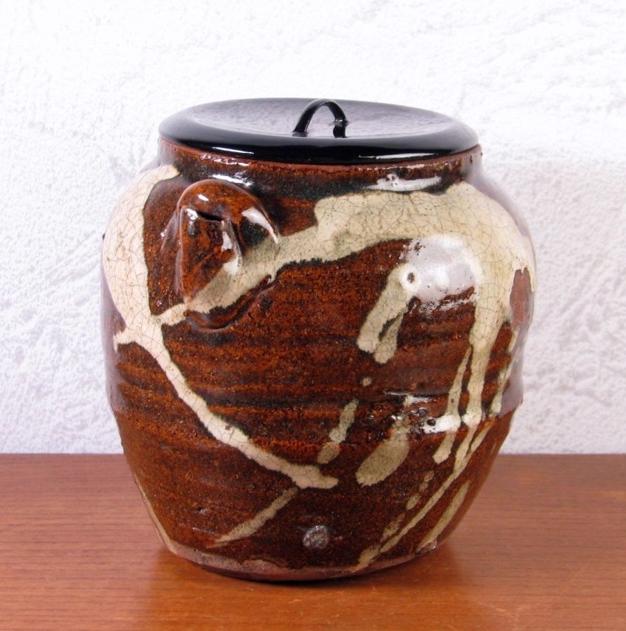 古陶磁 古瀬戸 口付水指 漆蓋付 時代箱入 茶道具/25d042 - メルカリ