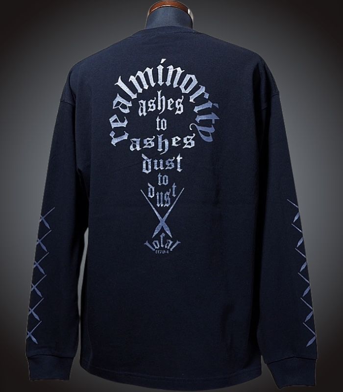 RealMinority ロングスリーブTシャツ (Live in the now) LooseFit LongSleeveTee 9.1oz ToughBody カラー：ブラック 7，480円(内税)