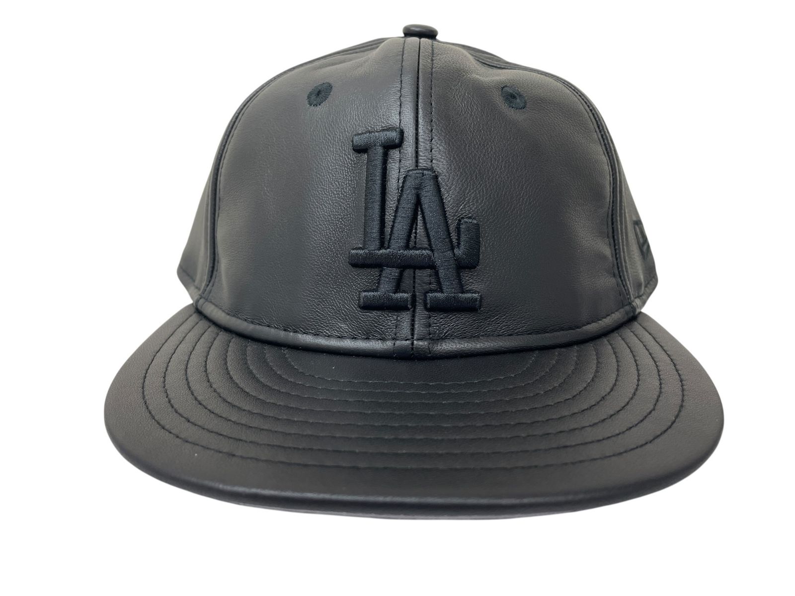 NEWERA ニューエラ レザーキャップ GENUINE LEATHER CAP 本革 MLB ロサンゼルスドジャース 60585323 F ブラック メンズ|049