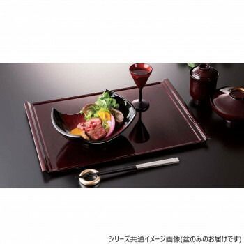 2尺フライト盆 グリーンパール渕黒塗 ノンスリップ加工