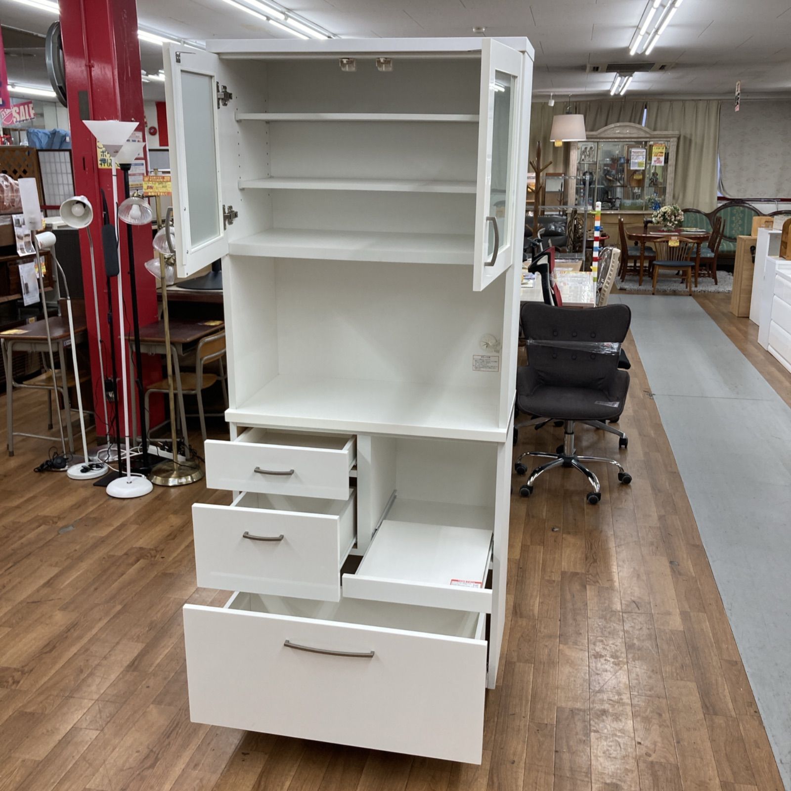 名古屋市近郊送料設置無料 S141 NITORI ニトリ キッチンボード コパン T 80KB 幅80cm 気