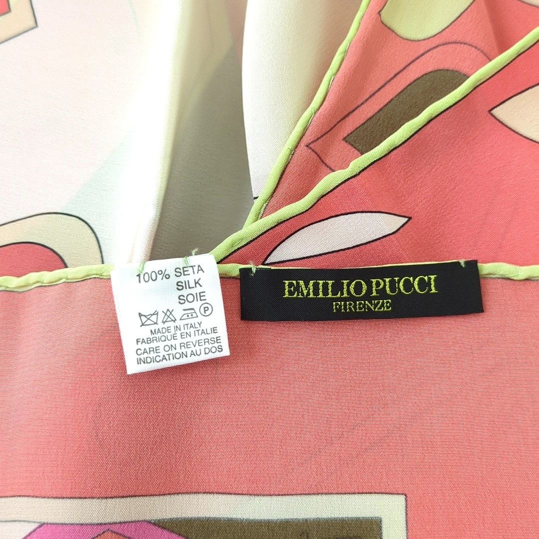 エミリオプッチ 100% スカーフ ピンク ブラウン ベジュー