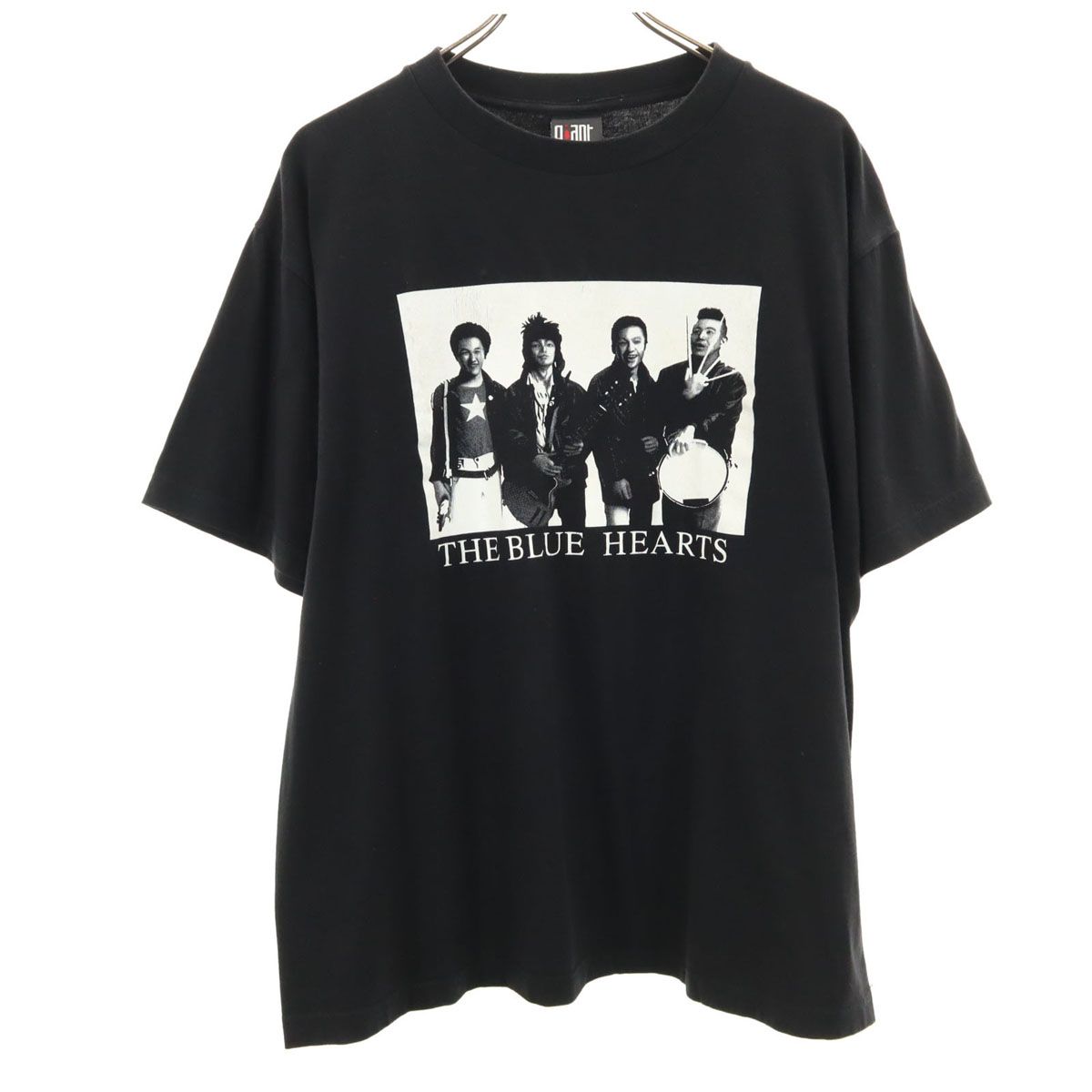 giant ジャイアント THE BLUE HEARTS プリント 半袖 Tシャツ ブラック メンズ 古着