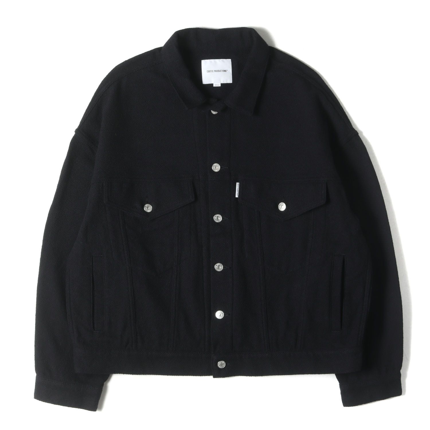 【美品】COOTIE クーティー ジャケット サイズ:M / 24SS 3rdタイプ ファンシーヤーン トラッカージャケット (N/C OX 3rd Type Jacket) / ブラック 黒 / アウター ブルゾン 上着【メンズ】