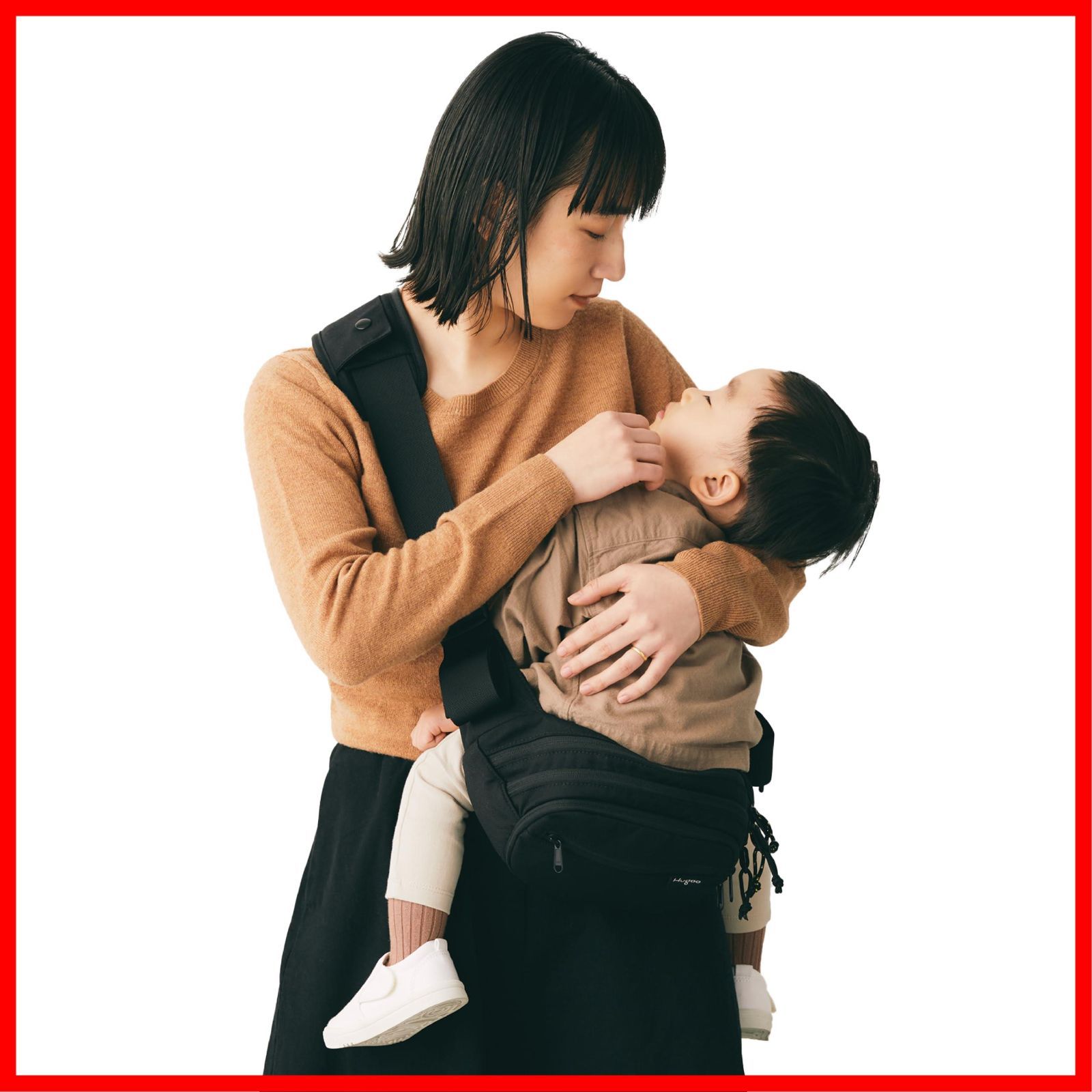 Hugoo(ハグー) ヒップシート付きショルダーバッグ ブラック