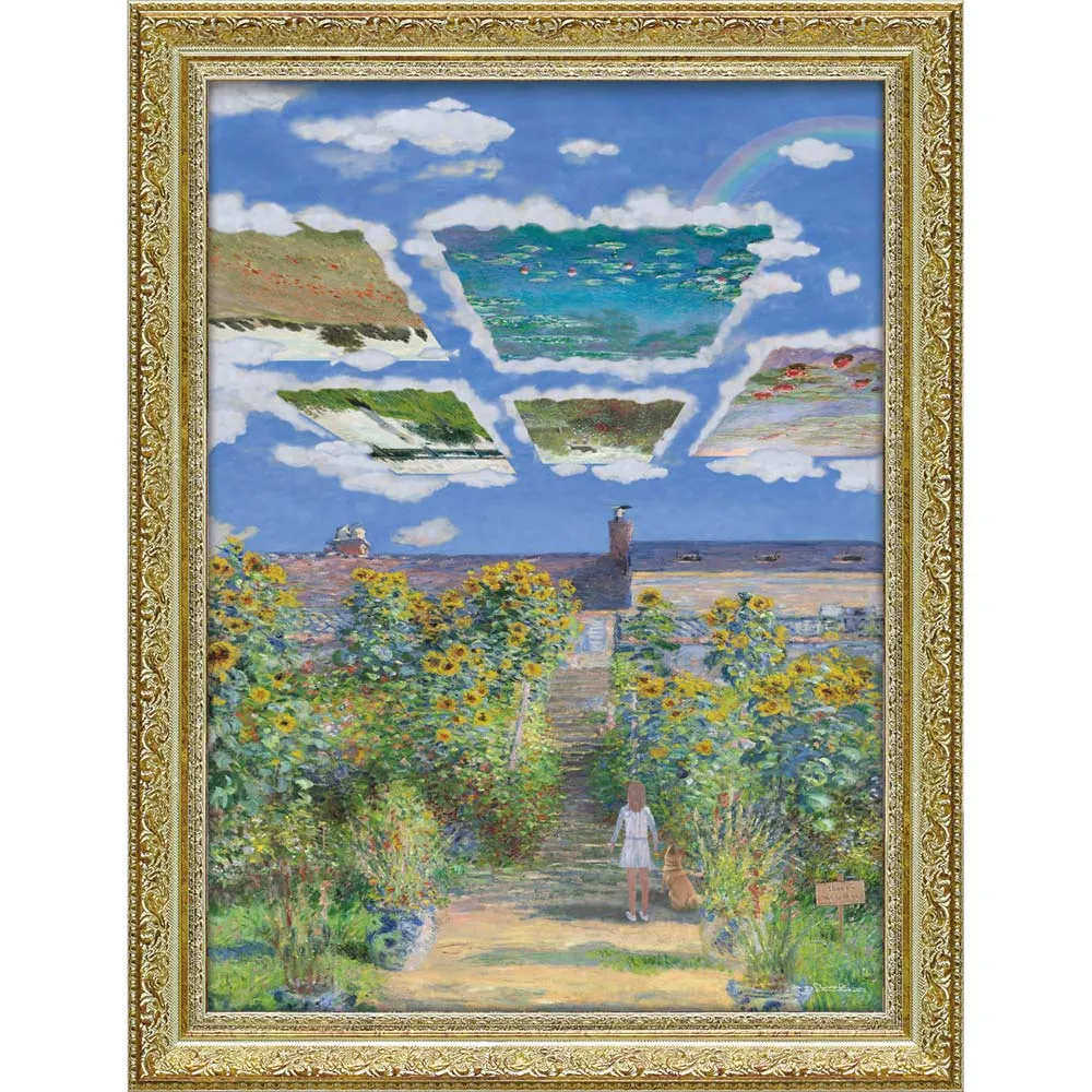 真珠の耳飾りの少女 複製画 フレーム付き　絵画 フェルメール「真珠の耳飾りの少女」複製画（額縁、イーゼル付き