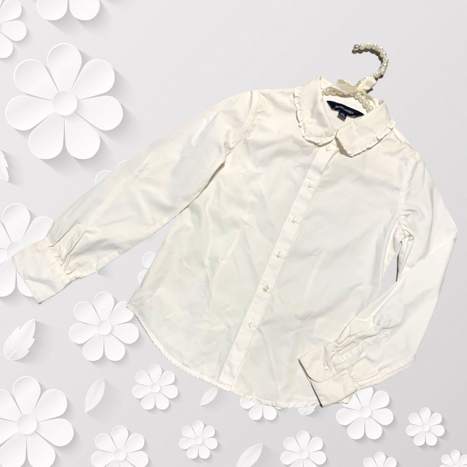 【美品】Polo Ralph Lauren 女子長袖フリルブラウス130cm 美品】Polo Ralph Lauren 女子長袖フリルブラウス130cm - メルカリ