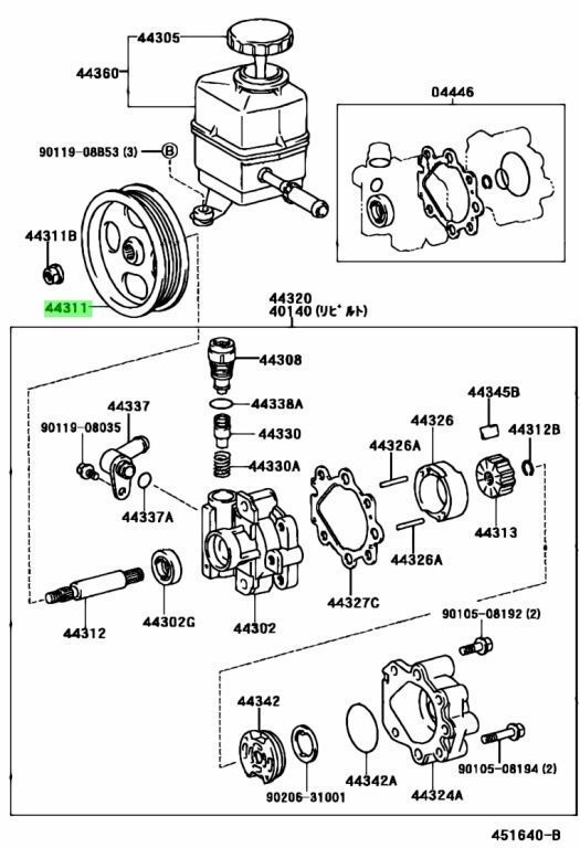 トヨタ ランドクルーザー 100 ベーンポンプ プーリ PULLEY VANE PUMP
