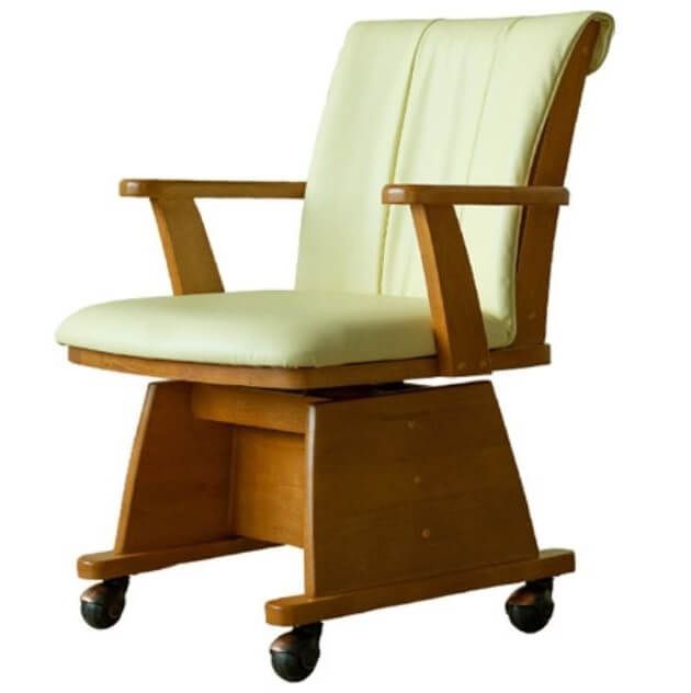 NEW キャスター付き回転式チェア ナチュラル キャスター付き 回転