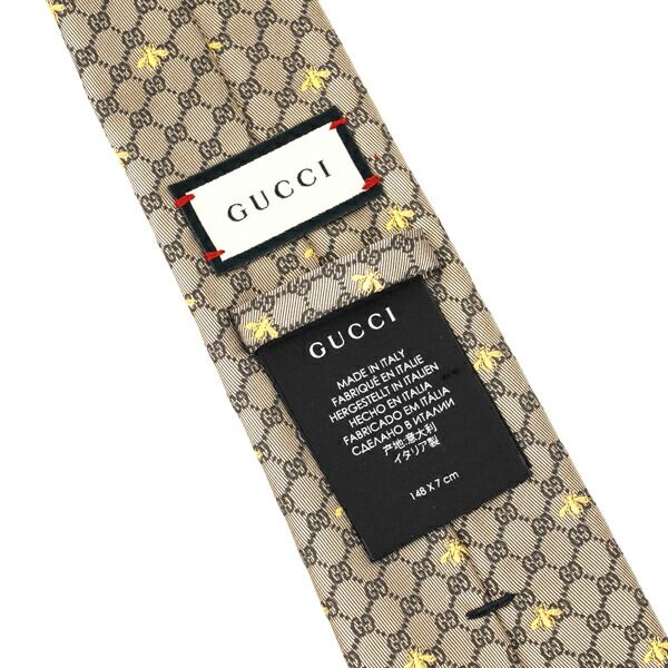 【美品】GUCCI グッチ　ネクタイ　シルク　GG柄　ベージュ 楽天市場】グッチ ネクタイ 犬 Dog GG柄 ベージュ系 シルク 美品