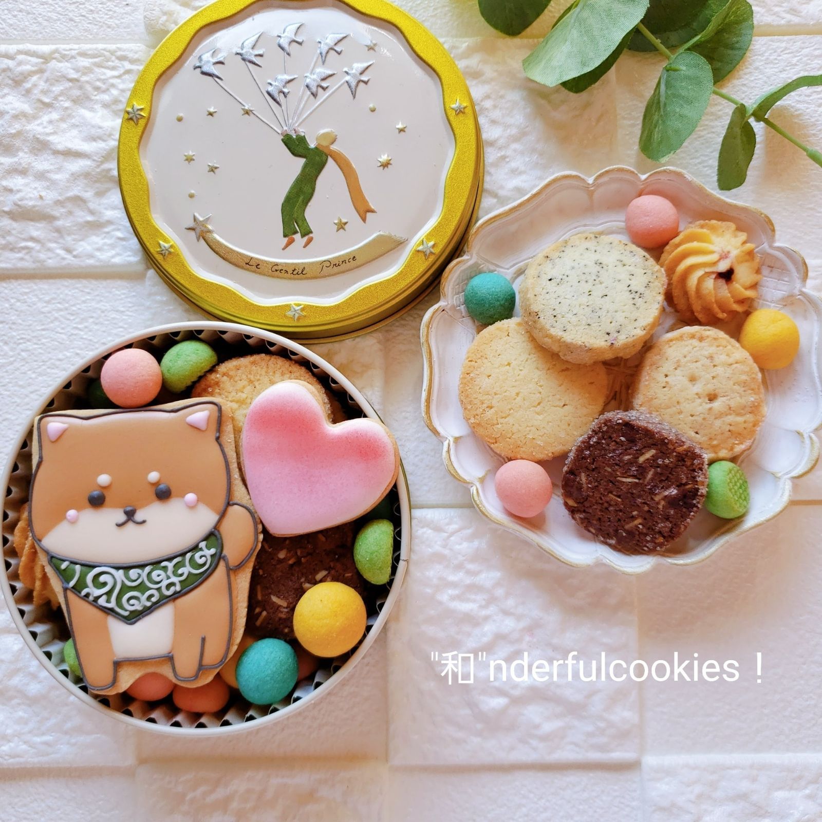 メルカリshops 動物クッキー缶 豆柴