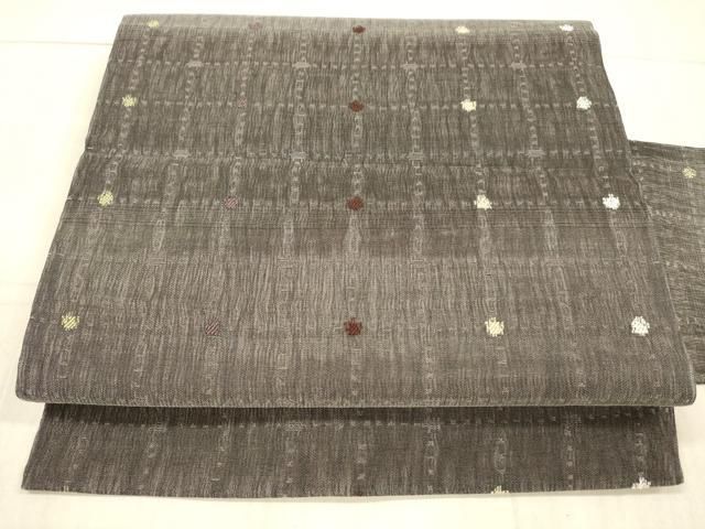 平和屋着物＊夏物 九寸名古屋帯 格子 正絹 DAAX8952cm