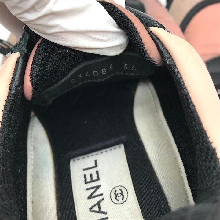 良品 CHANEL シャネル シャネルスポーツ ココマーク ナイロン スエード