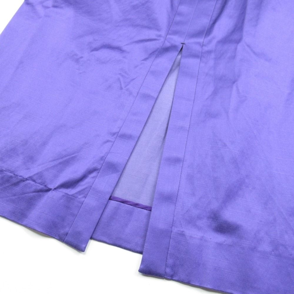 美品 BLAMINK ブラミンク サテンライク ミモレスカート セミタイト  