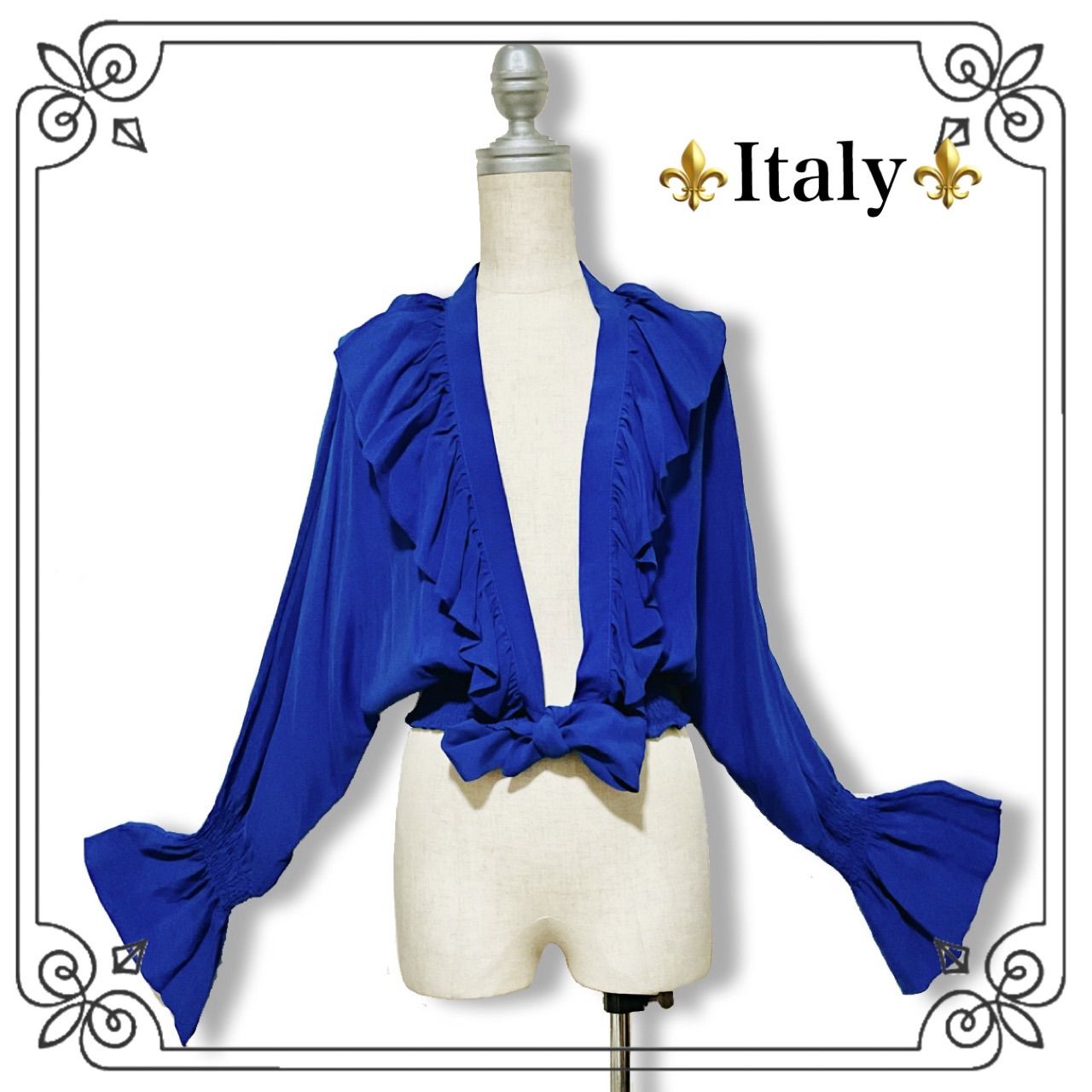 iroiro 群青 タイシルク カシュクールドレス(ハイウエスト) 古着 TLC